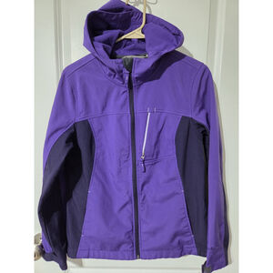 Free Tech Jacket Full-Zip Hooded Lightweight Pockets Womens Size M 8-10 Purple